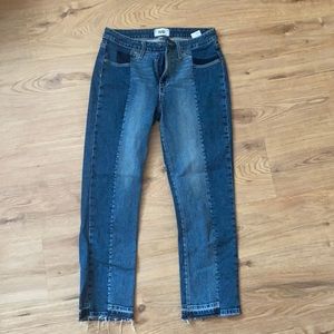 Straight leg mixed color jeans!